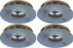 Lights 4 x Low voltage gold & glass downlight with lamps & transformers.