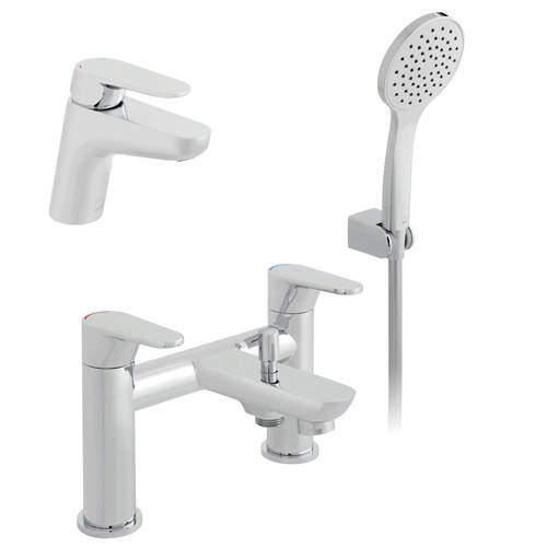 Vado Ascent Basin & Bath Shower Mixer Tap Pack With Kit (Chrome).