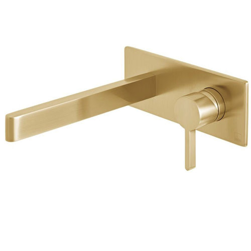 Vado Edit Wall Mounted Basin Mixer Tap (Brushed Gold).