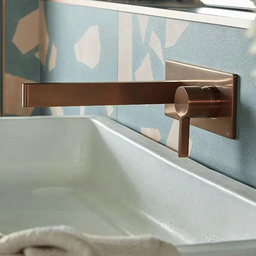 Vado Edit Wall Mounted Basin Mixer Tap (Brushed Bronze).