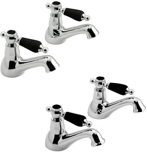 Vado Kensington Basin & Bath Taps Pack (Chrome & Black).