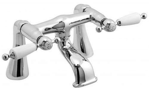 Vado Kensington Pillar Mounted Bath Filler Tap (Chrome & White).