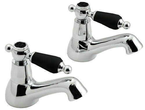 Vado Kensington Pillar Basin Taps (Chrome & Black).