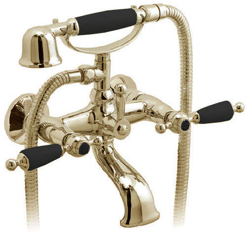 Vado Kensington Wall Mounted Bath Shower Mixer Tap (Gold & Black).