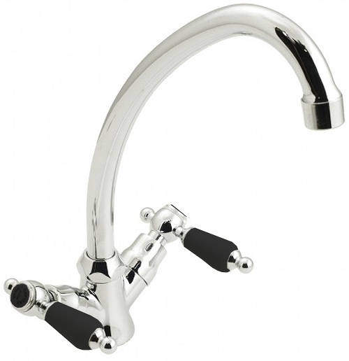 Vado Kensington Kitchen Mixer Tap With Swivel Spout (Chrome & Black).