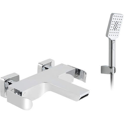 Vado Kovera Wall Mounted Bath Shower Mixer Tap With Kit (Chrome).