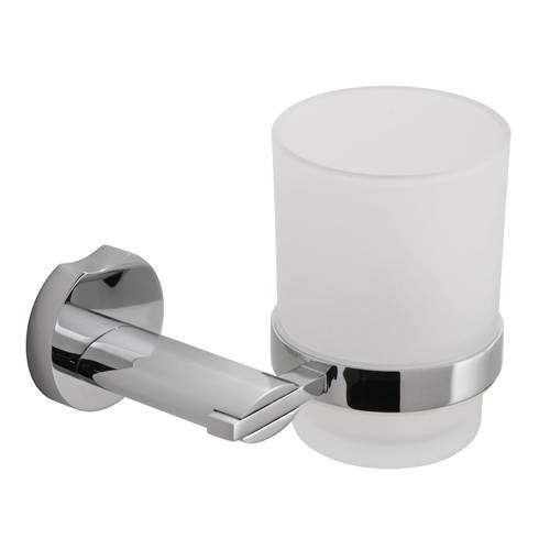 Vado Kovera Frosted Glass Tumbler & Holder (Chrome).