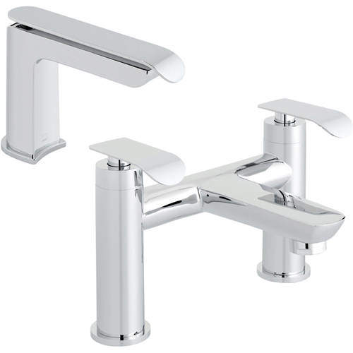 Vado Kovera Bath Filler Tap & Basin Mixer Tap Pack (Chrome).