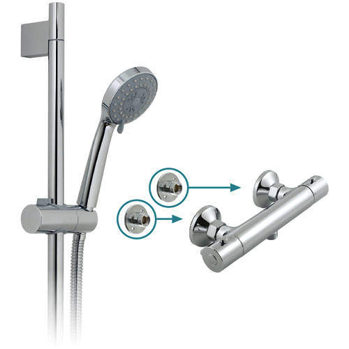 Prima Thermostatic Shower Pack & Brackets. Vado Shower Packs VA