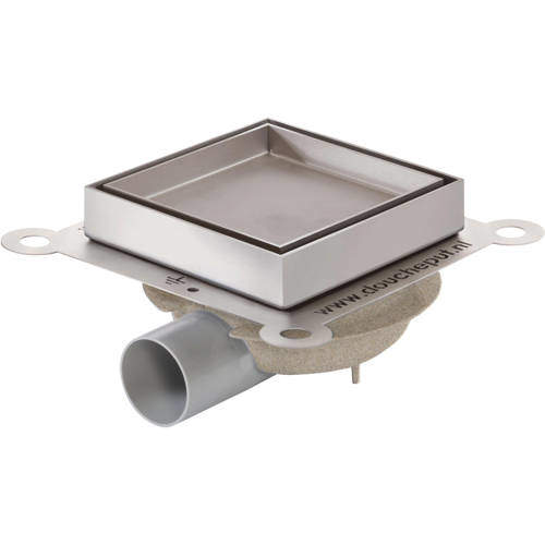 VDB Tile Drains Shower Tile Drain 146x146mm (ABS, Stainless Steel Frame).