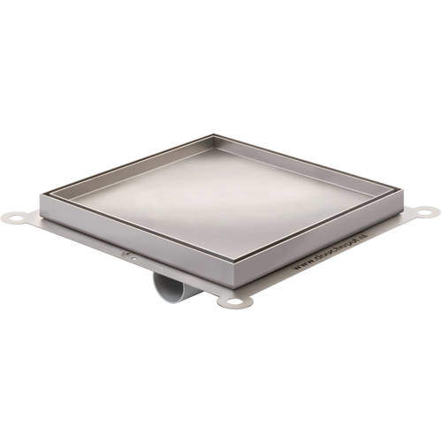 VDB Tile Drains Shower Tile Drain 296x296mm (ABS, Stainless Steel Frame).