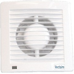 Vectaire Slim Line Axial Extractor Fan, Humidistat & Timer. 100mm (White).