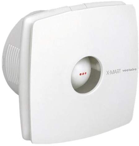 Vectaire X-Mart Timer Extractor Fan With Humidistat. 100mm (White).