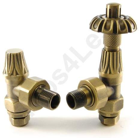 Crown Radiator Valves Thermostatic Angled Radiator Valves (O Brass).