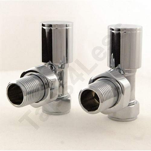 Crown Radiator Valves Apex Angled Radiator Valves (Chrome).