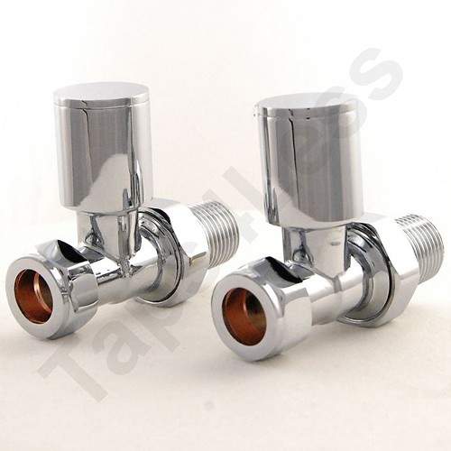 Crown Radiator Valves Apex Straight Radiator Valves (Chrome).