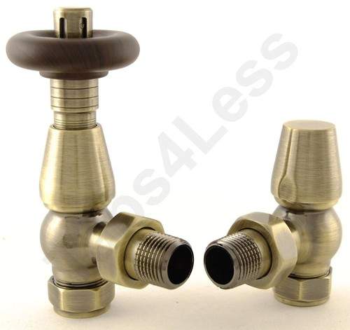 Crown Radiator Valves Thermostatic Angled Radiator Valves (A Brass).