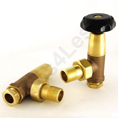 Crown Radiator Valves Bradley 1/2" Angled Radiator Valves (Brass).