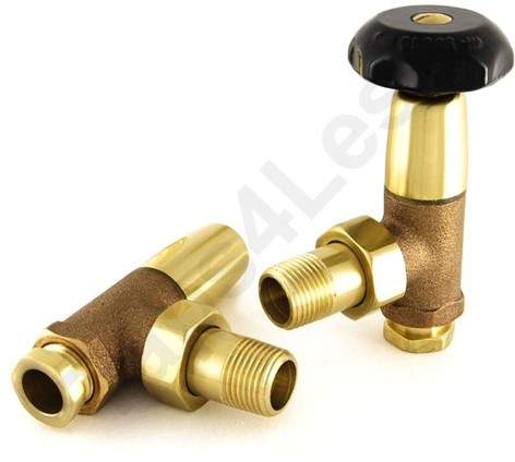 Crown Radiator Valves Bradley 1/2" Angled Radiator Valves (Brass).