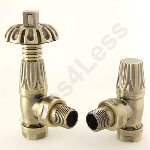 Crown Radiator Valves Thermostatic Angled Radiator Valves (A Brass).