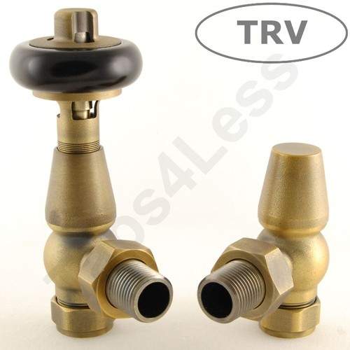 Crown Radiator Valves Thermostatic Angled Radiator Valves (O Brass).