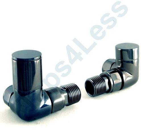 Crown Radiator Valves Milan Corner Radiator Valves (Black Nickel).