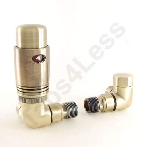 Crown Radiator Valves Thermostatic Corner Radiator Valves (A Brass).