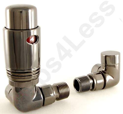 Crown Radiator Valves Thermostatic Corner Radiator Valves (B Nickel).