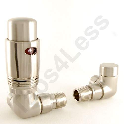 Crown Radiator Valves Thermostatic Corner Radiator Valves (S Nickel).