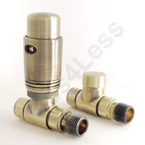 Crown Radiator Valves Thermostatic Straight Radiator Valves (A Brass).