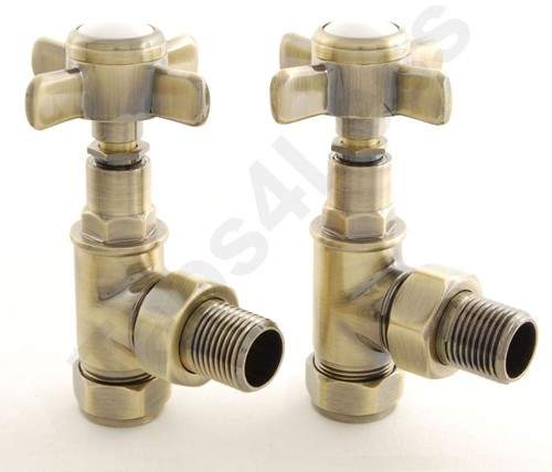 Crown Radiator Valves Westminster Angled Radiator Valves (A Brass).