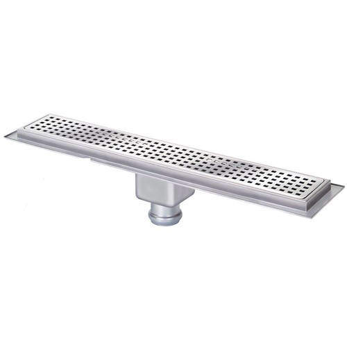 Waterworld Rectangular Wetroom Shower Channel, Bottom Outlet. 600x100mm.