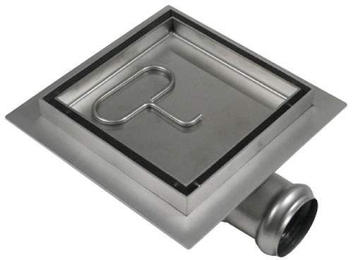 Waterworld Stainless Steel Wetroom Tile Drain With Frame. 200x200mm.