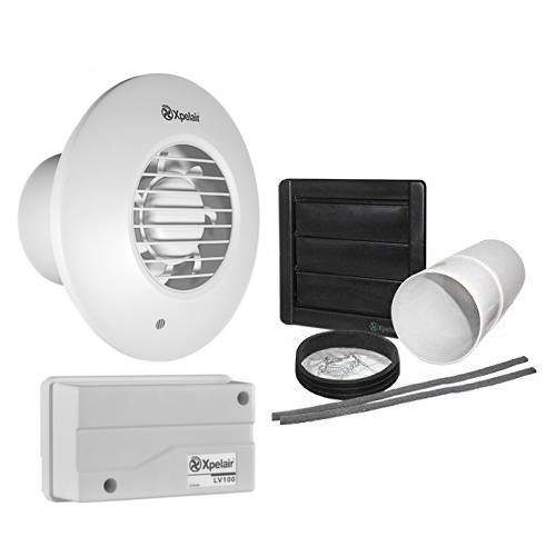 Xpelair Simply Silent 12v Extractor Fan With Timer, Humidistat & Kit (100mm).