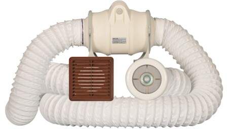 Xpelair BriteX In Line Extractor Fan Kit With White Inlet Grill & Light (100mm).