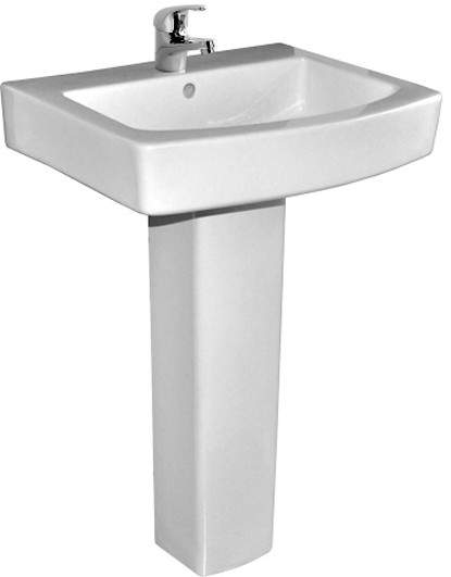 XPress Cube Basin & Pedestal (1 Tap Hole).  Size 550x450mm.