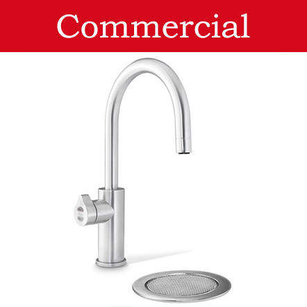 Zip Arc Design Filtered Boiling Water Tap & Font (61 - 100 People, Brushed Chrome).