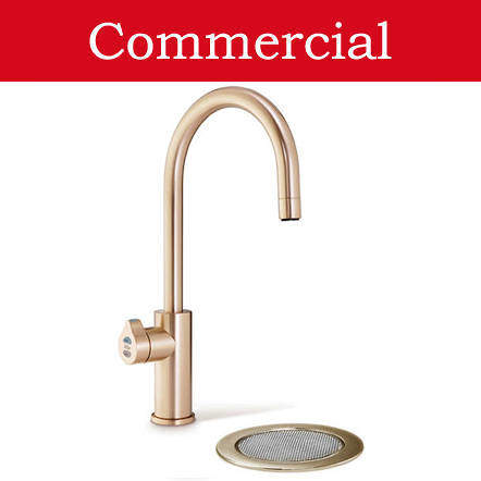 Zip Arc Design Filtered Boiling Water Tap & Font (61 - 100 People, Brushed Rose Gold).