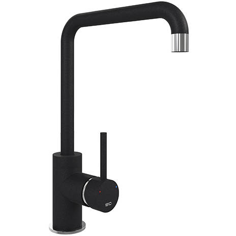 Larger image of 1810 Purquartz Cascata Kitchen Tap (Metallic Black & Chrome).