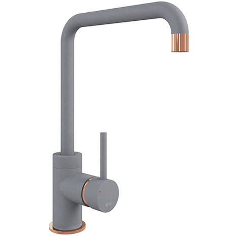 Larger image of 1810 Purquartz Cascata Kitchen Tap (Metallic Grey & Copper).