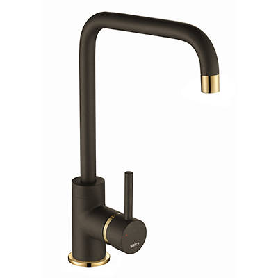 Larger image of 1810 Purquartz Cascata Kitchen Tap (Mocha & Gold Brass).