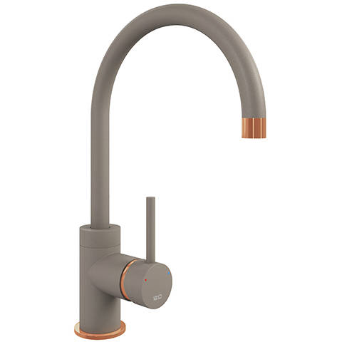 Larger image of 1810 Purquartz Courbe Kitchen Tap (Concrete & Copper).