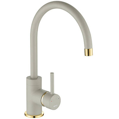 Larger image of 1810 Purquartz Courbe Kitchen Tap (Concrete & Gold Brass).