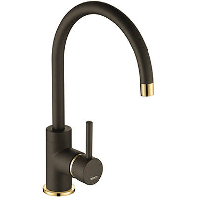 Larger image of 1810 Purquartz Courbe Kitchen Tap (Mocha & Gold Brass).