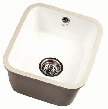 Larger image of 1810 Undermounted Ceramic Kitchen Sink With Waste (370x435mm).