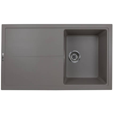 Example image of 1810 Kitchen Sink & Tap Pack, 1.0 Bowl (860x500, Concrete).