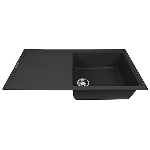 Example image of 1810 Kitchen Sink & Tap Pack, 1.0 Bowl (1000x500, Metallic Black).