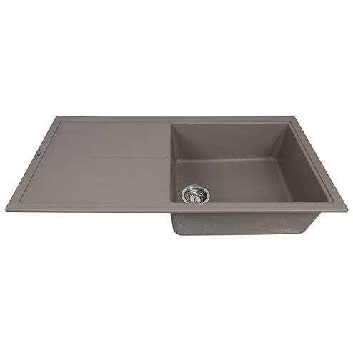 Example image of 1810 Kitchen Sink & Tap Pack, 1.0 Bowl (1000x500, Concrete).