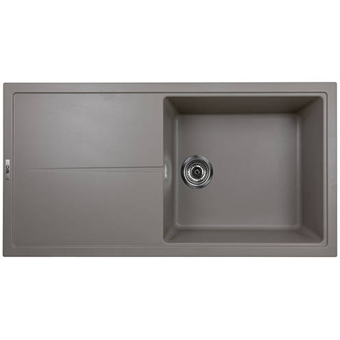 Example image of 1810 Kitchen Sink & Tap Pack, 1.0 Bowl (1000x500, Concrete).
