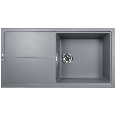 Example image of 1810 Kitchen Sink & Tap Pack, 1.0 Bowl (1000x500, Metallic Grey).